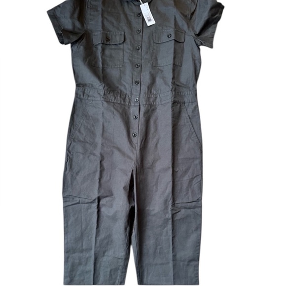 Outerknown SEA suit storm gray utility jumpsuit linen blend size Small NWT - Picture 7 of 14